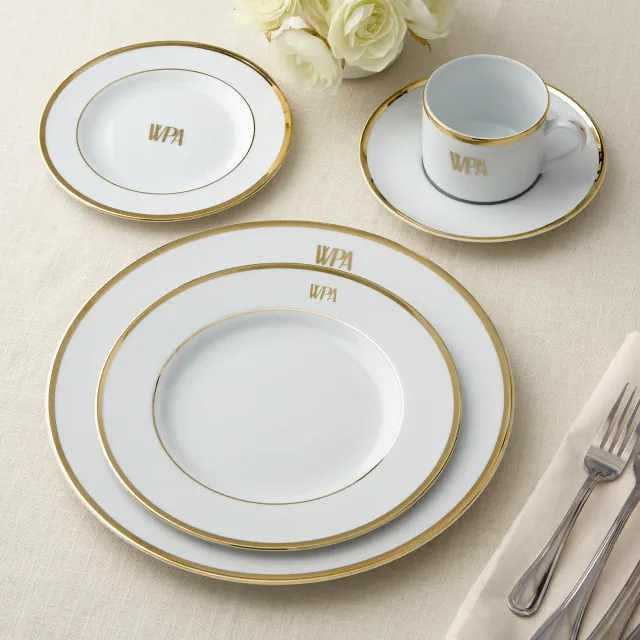 Pickard Signature Gold Monogrammed 5 Piece China Set