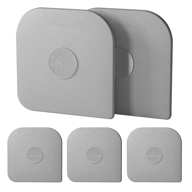 Pan Scraper, 5 Pcs Pot Scraper Plastic, Pot Scraper Non Scratch for Cast Iron, Pot and Pan Cleaning, Sturdy Scraper Kitchen Tool, Grey