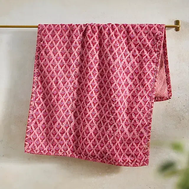 Stitched Block Print Hand Towel