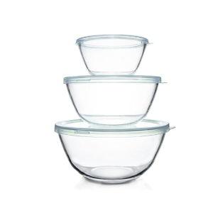 Luvan Glass Mixing Bowls with Lids Set