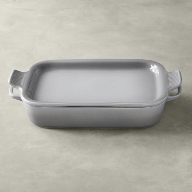 Le Creuset Stoneware Rectangular Baker with Platter Lid, French Grey