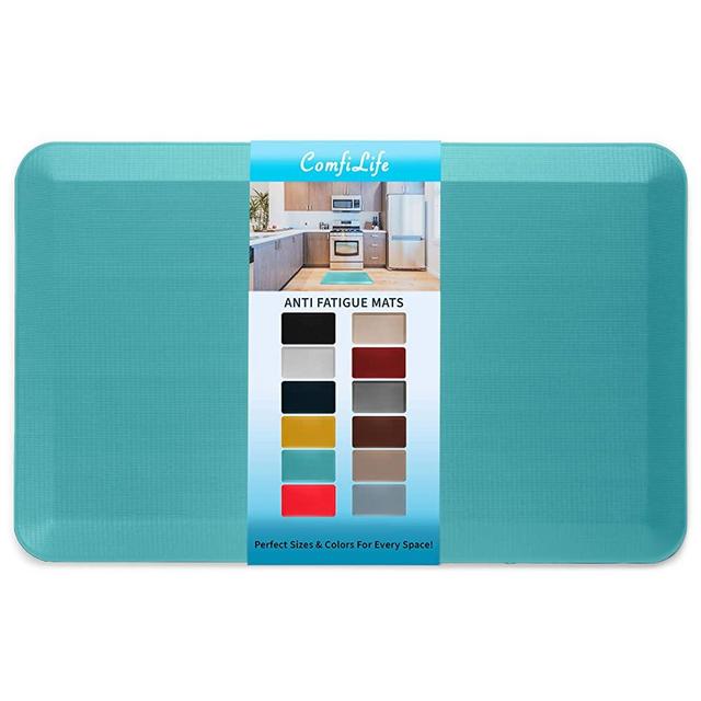ComfiLife Anti Fatigue Floor Mat – 3/4 Inch Thick Perfect Kitchen Mat, Standing Desk Mat – Comfort at Home, Office, Garage – Durable – Stain Resistant – Non-Slip Bottom (20" x 32", Teal)