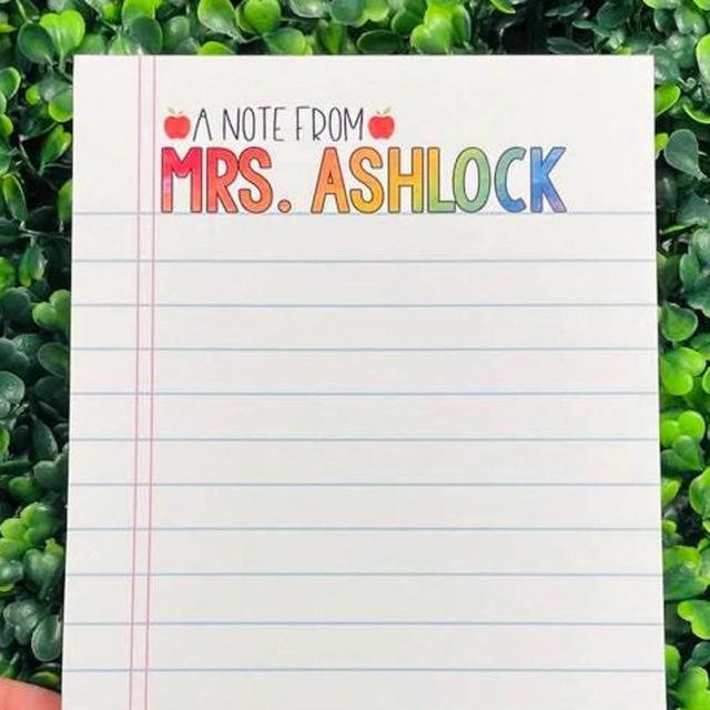 Personalized Teacher Notepad, Custom Teacher Writing Pad, Teacher Appreciation Gift, Gift For Teacher, Back To School End of Year Stationery