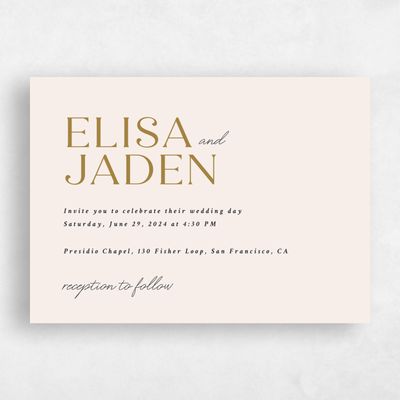 Linen, Beige Wedding Invitation - Hippley Landscape