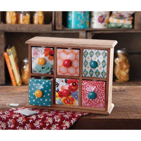 The Pioneer Woman Flea Market 6-Drawer Spice/Tea Box