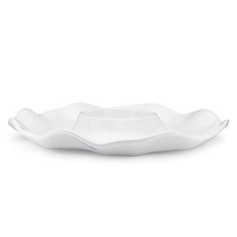 Q HOME ~ Ruffle White Melamine Chip & Dip Platter, Price $57.95 in Tupelo, MS from Elizabeth Clair's