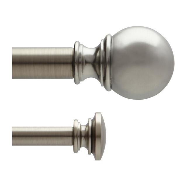 Ball Double Curtain Rod Set Brushed Nickel 7/8"& 5/8"(66"x120")Loft By Umbra