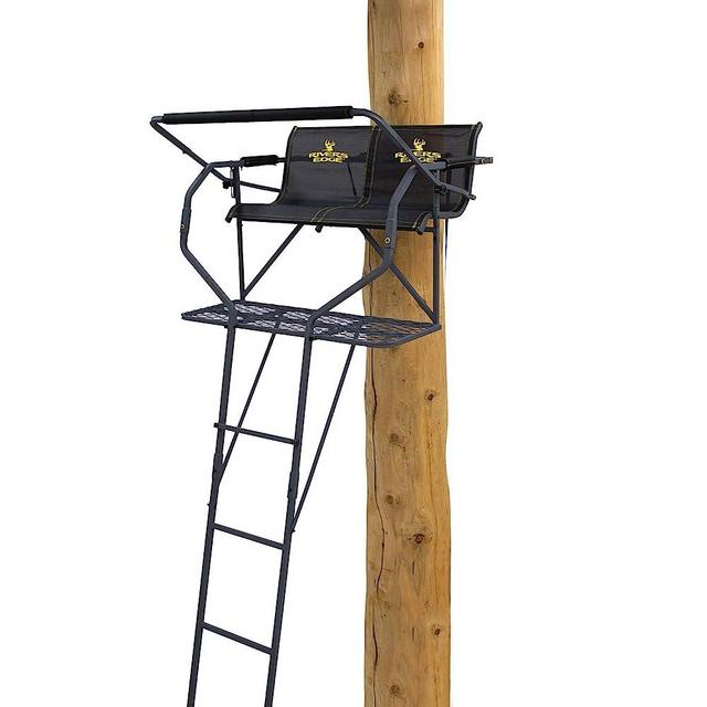 Rivers Edge® Relax 2-Man Ladder Stand, 16’10” Height, Large Platform, TearTuff™ Mesh Seat, Flip-Back Shooting Rail, RE668