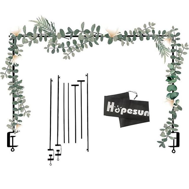 Hopesun Adjustable Over The Table Rod Stand, 63"-102" Length, Metal Balloon Flower Arch Stand, Suitable for Different Table Size, Birthday, Wedding, Halloween, Christmas Party Decorations, Black