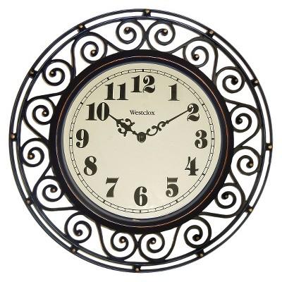 Filigree Metal Wall Clock Bronze - Westclox®