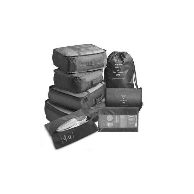 MPM 8 PC Packing Cube Luggage Organizers Set, Travel Packing Bags, Suitcase Bag Set, Travel Accessories Essentials, Pack