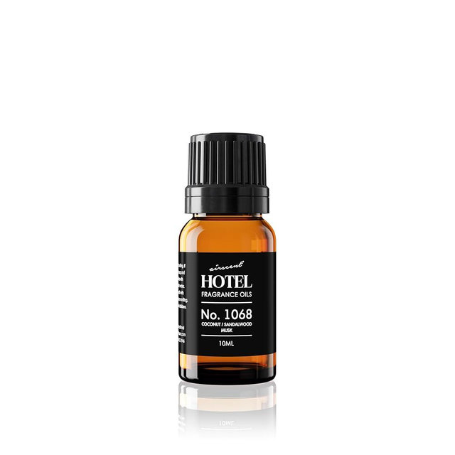 AirScent Hotel Diffuser Oil No. 1068 - Coconut Pina Colada Sandalwood - Premium Fragrance Oil for Ultrasonic and Waterless Diffusers and Crafting - 10 mL, 0.34 fl oz Glass Dropper Bottle