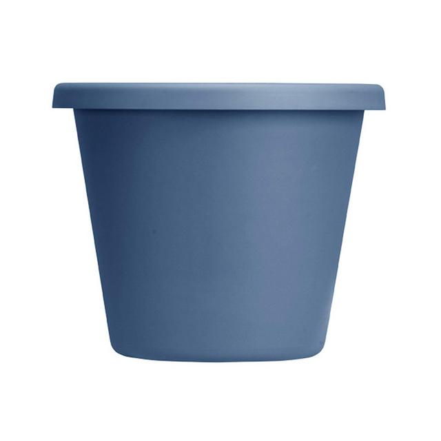 The HC Companies 24 Inch Indoor/Outdoor Classic Plastic Flower Pot Container Garden Planter with Molded Rim & Drainage Holes, Slate Blue