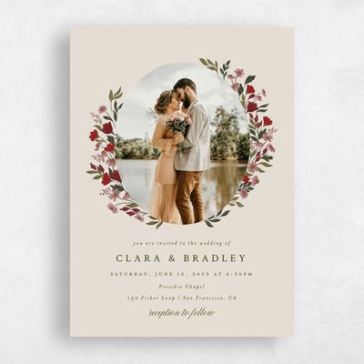 Brown Wedding Invitation - Florentina Photo