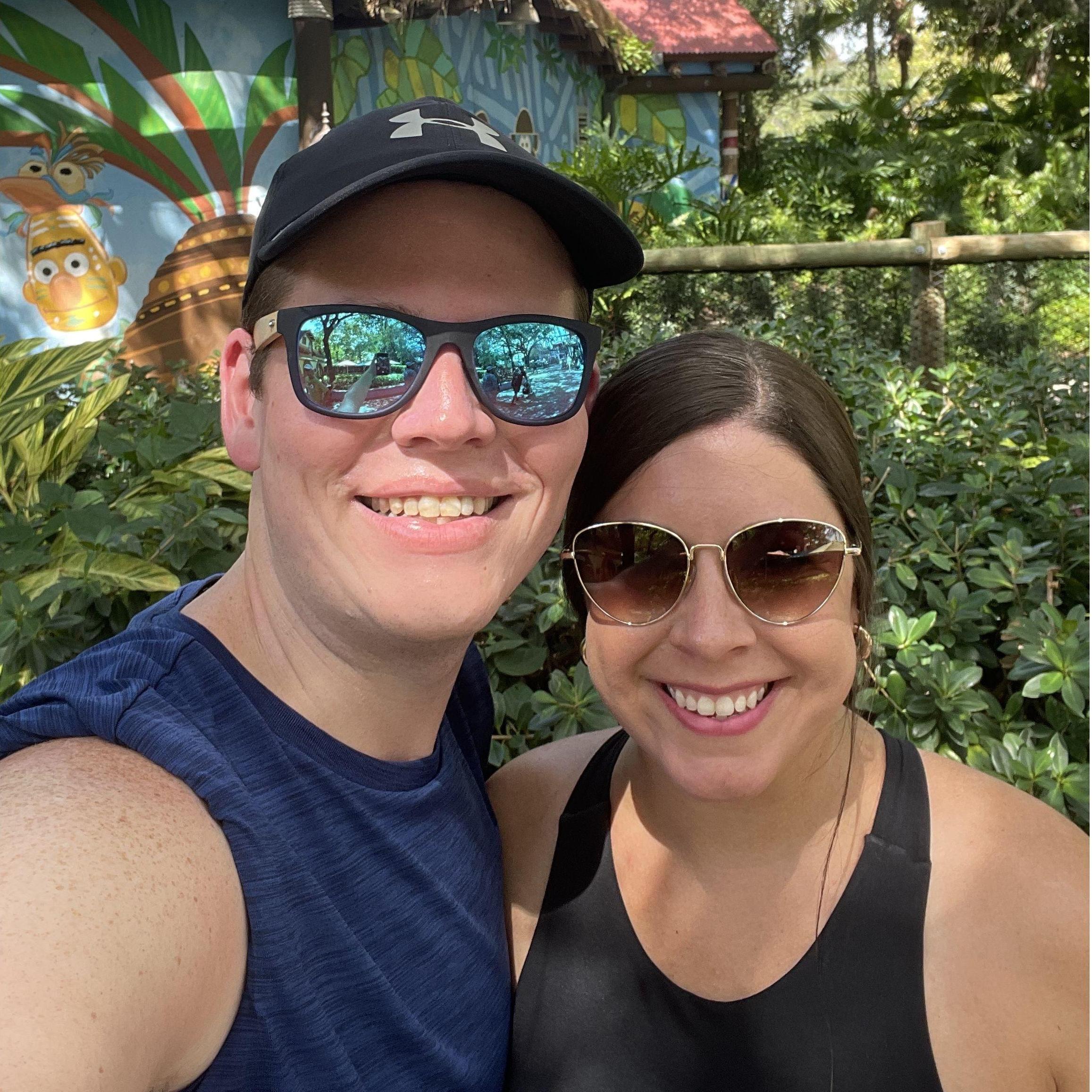 Family trip to Busch Gardens where we went on huge rollercoasters and did Falcon's Fury!