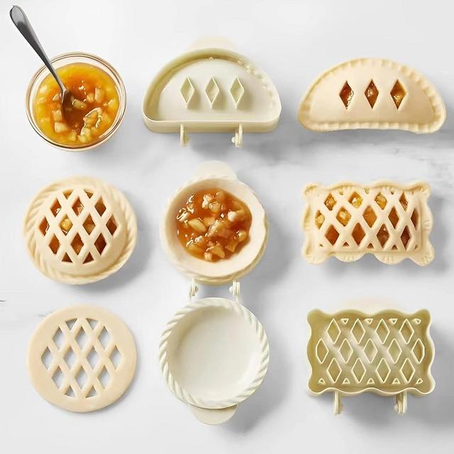 Dough Presser Pocket Pie Molds, Party Potluck Hand Pie Molds, Hand Pie Molds, Apple, Pumpkin And Acorn Shapes 3-Piece (Round Pie Mold)