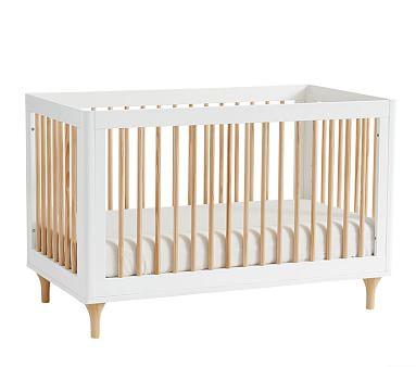 Babyletto Lolly Convertible Crib, White/Natural, Standard UPS Delivery