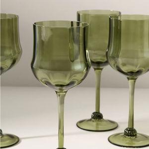 Cybelle Wine Glasses, Set of 4, Green