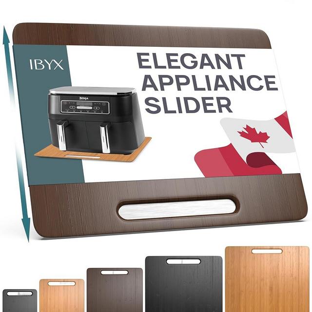 Ibyx Elegant Sliding Tray for Your Coffee Maker & Heavy Kitchen Appliances - Sturdy, Slides Easily from Under The Cabinet (Brown, Medium - Wide (13” x 10.5”))