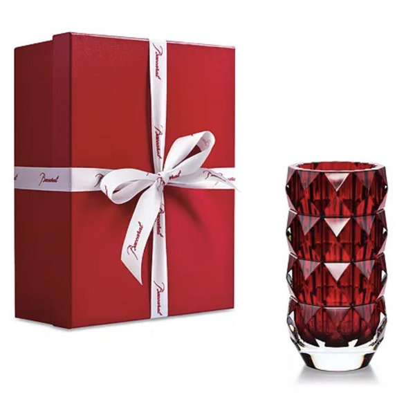 Baccarat Louxor Round Vase, Red