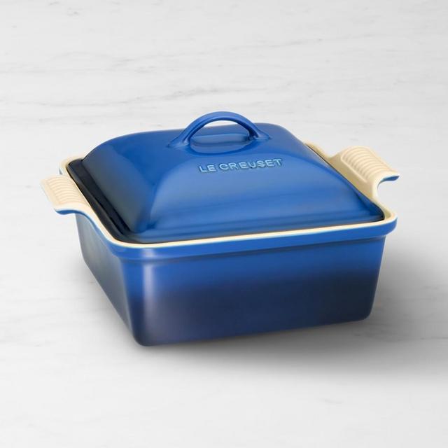 Le Creuset Stoneware Heritage Covered Square Baker, Lapis
