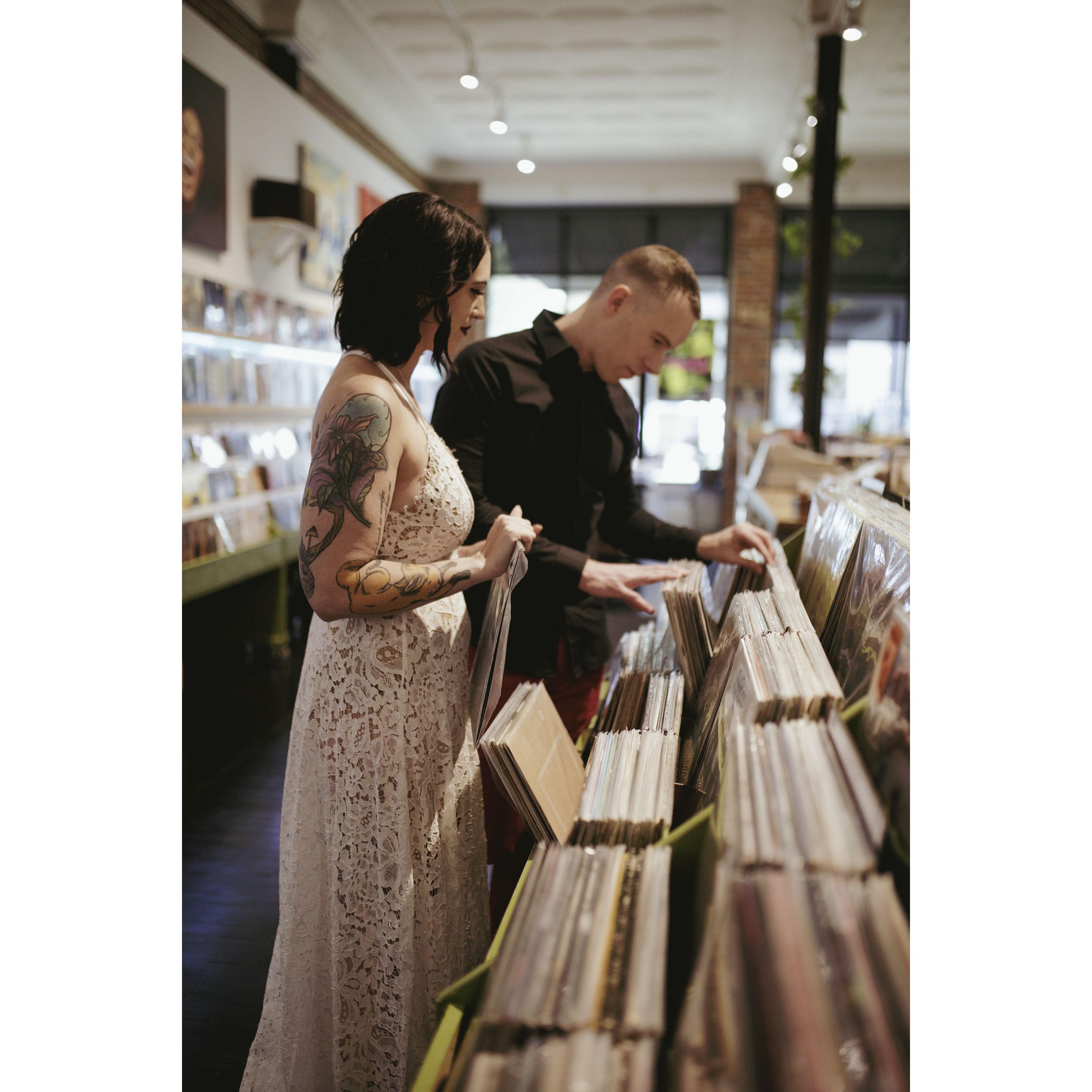 Engagement Photos at Spoonful Records in Columbus, OH