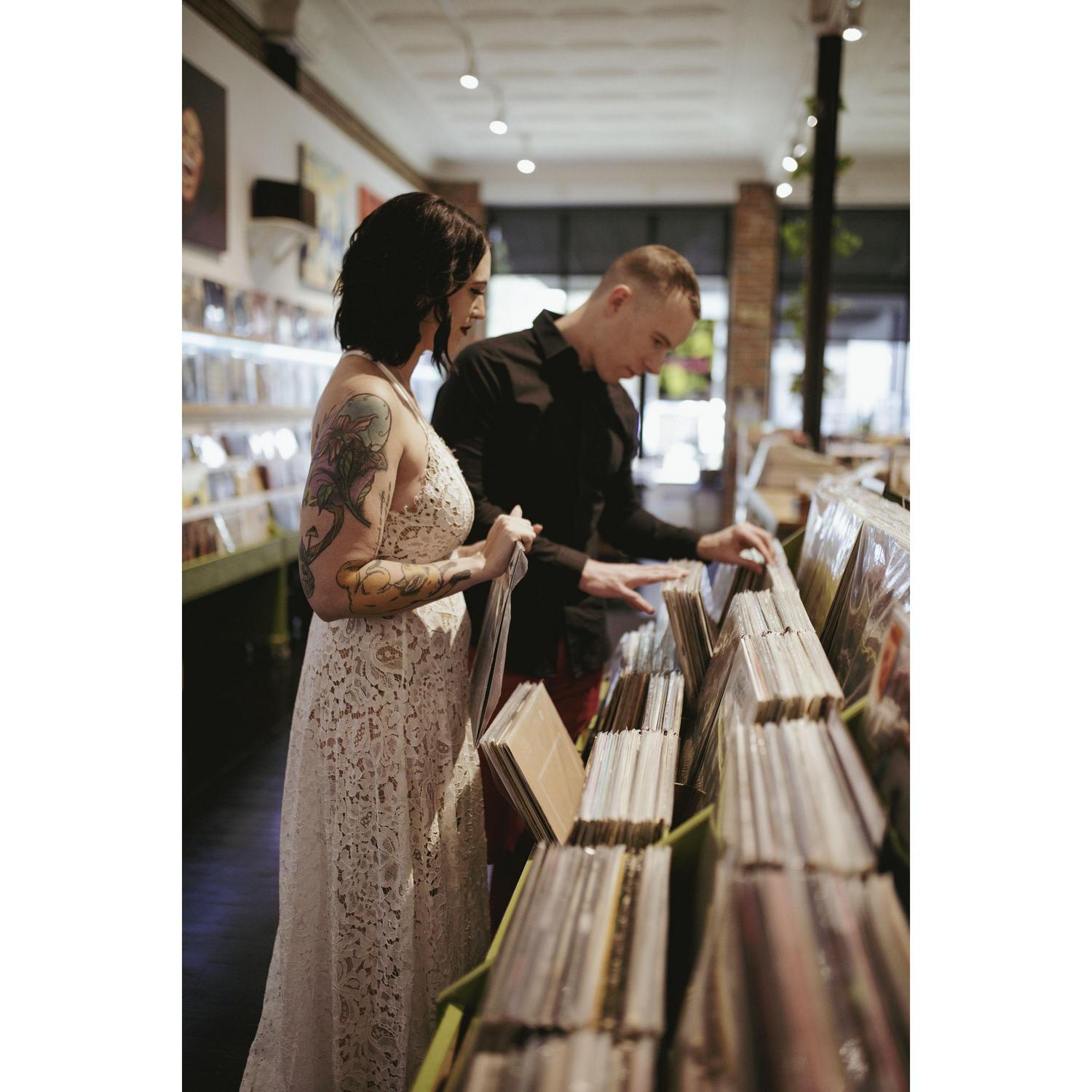 Engagement Photos at Spoonful Records in Columbus, OH