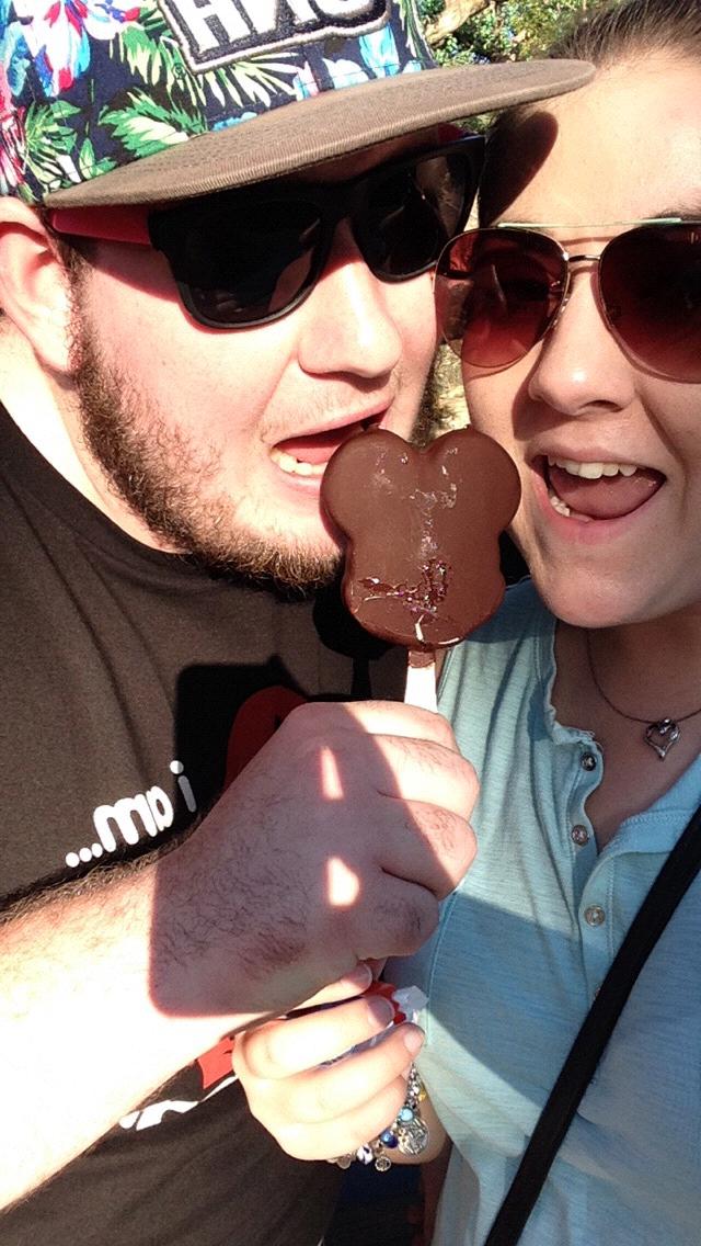 Enjoying a Mickey bar (jenny’s favorite!)
