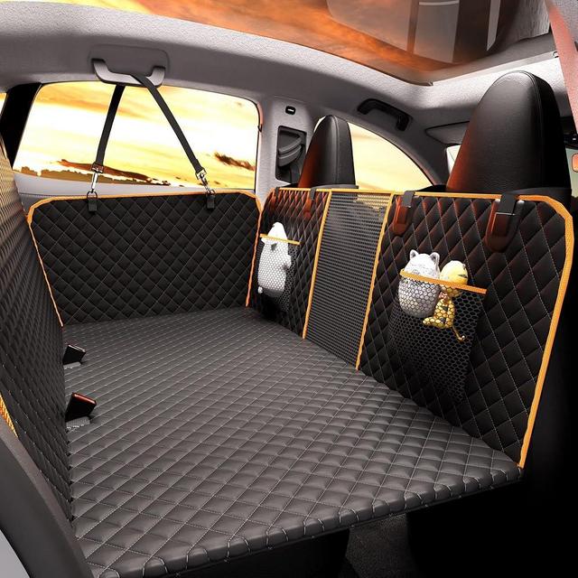 Back Seat Extender for Dogs,Holds 420lbs,Waterproof Dog Car Seat Cover for Back Seat with Hard Bottom,2025 Upgraded Material Dog Hammock for Car,Easy to Use and Clean