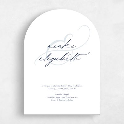 Blue Arch Wedding Invitation - Temecula Portrait