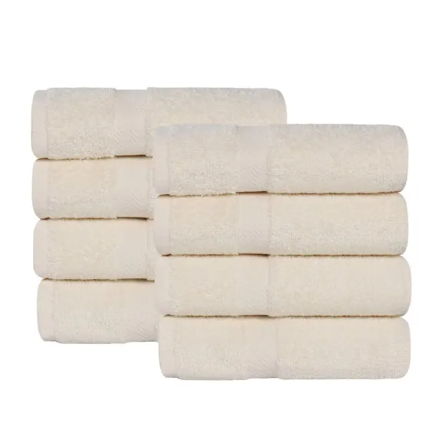 Quick-Drying Cotton Hand Towels, Set of 8, Ivory - Blue Nile Mills