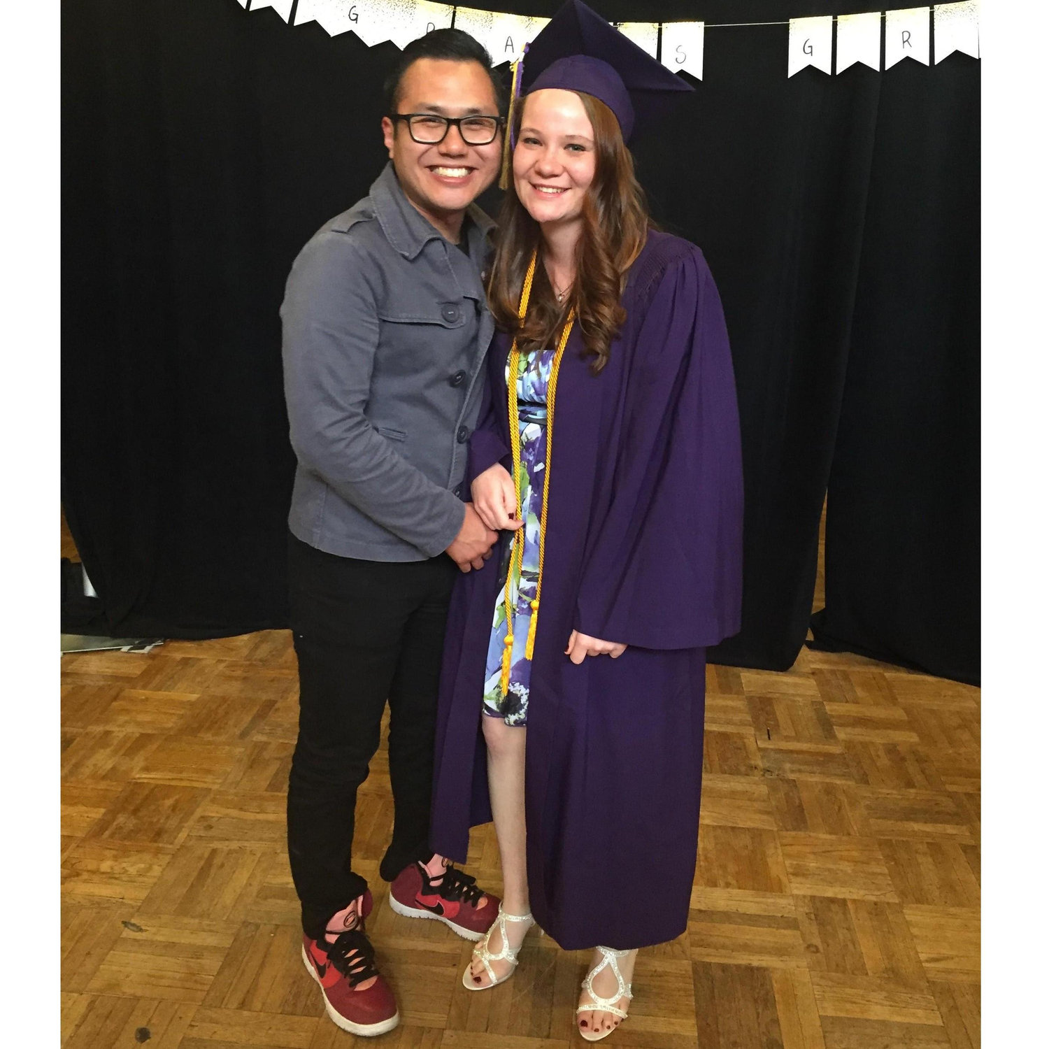 One of our first photos together, Taryn graduating SFSU in 2016