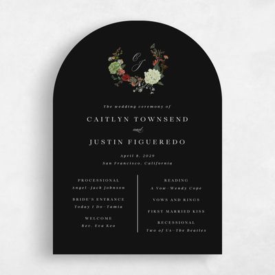 Black Wedding Program - Rosamund