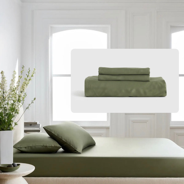 Bamboo Fitted Sheet Set - Olive, Queen
