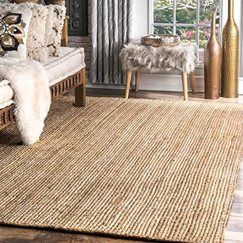nuLOOM Rigo Hand Woven Jute Rug, 6' x 9', Natural