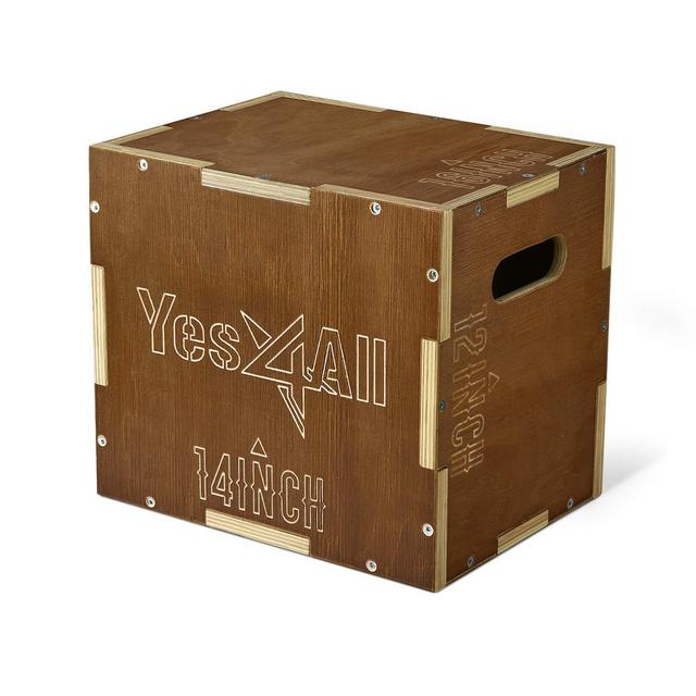 Yes4All 3 in 1 Wooden Plyo Box : 12"/14"/16"