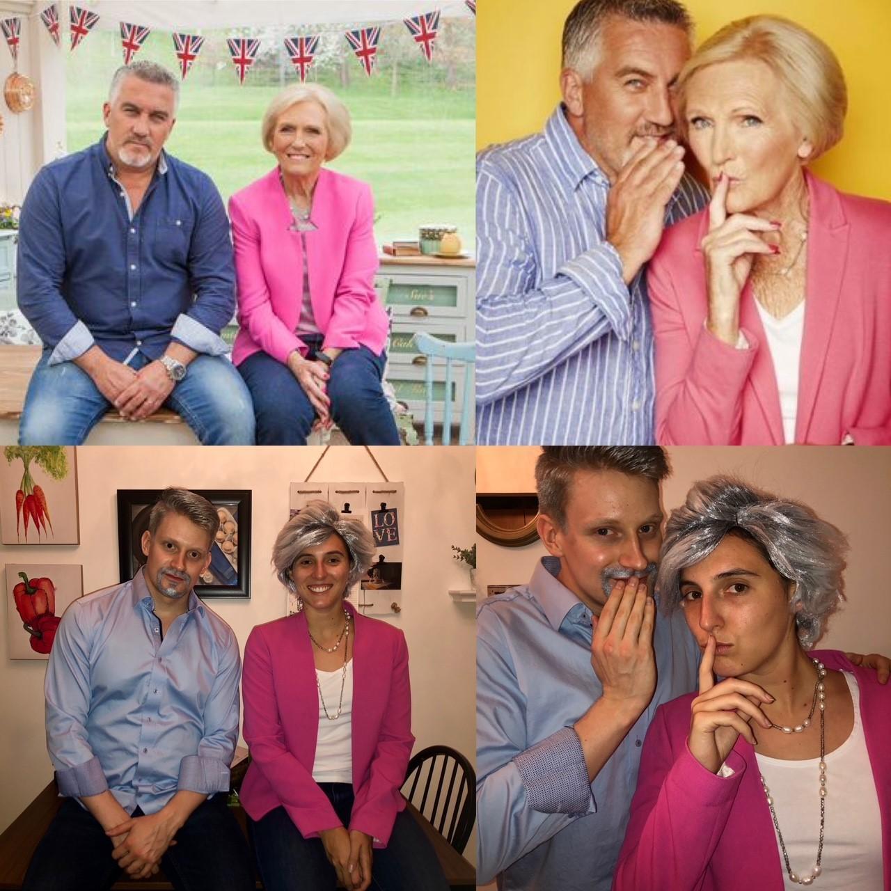 we LOVE halloween! this is one of our favorite costumes, dressed as the original Great British Bake Off judges, Paul Hollywood and Mary Berry