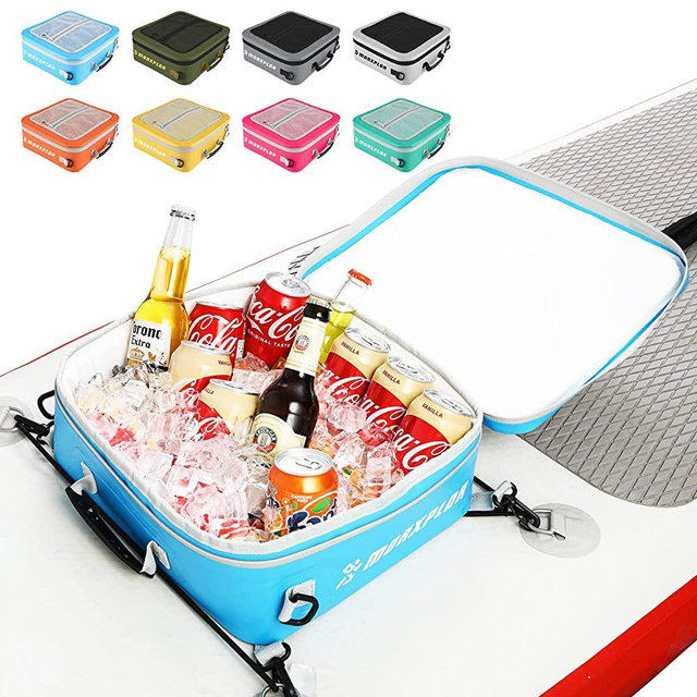 MORXPLOR Waterproof PVC Material Paddleboard Cooler Deck Bag,12 can Surf Sup Deck Cooler Deck Bag Mesh Top Pocket with Independent&Adjustable Straps,Cooler Bag for Paddleboard
