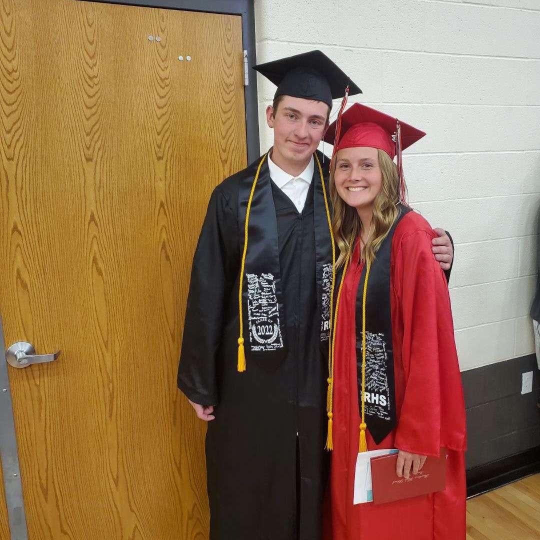 Us at our high school graduation: the class of 2022!