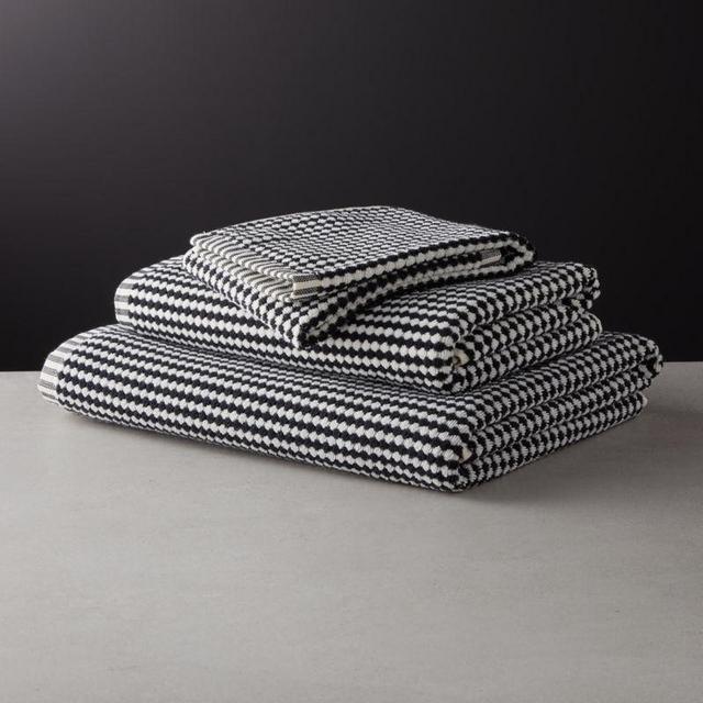 Lena Black and White Hand Towel