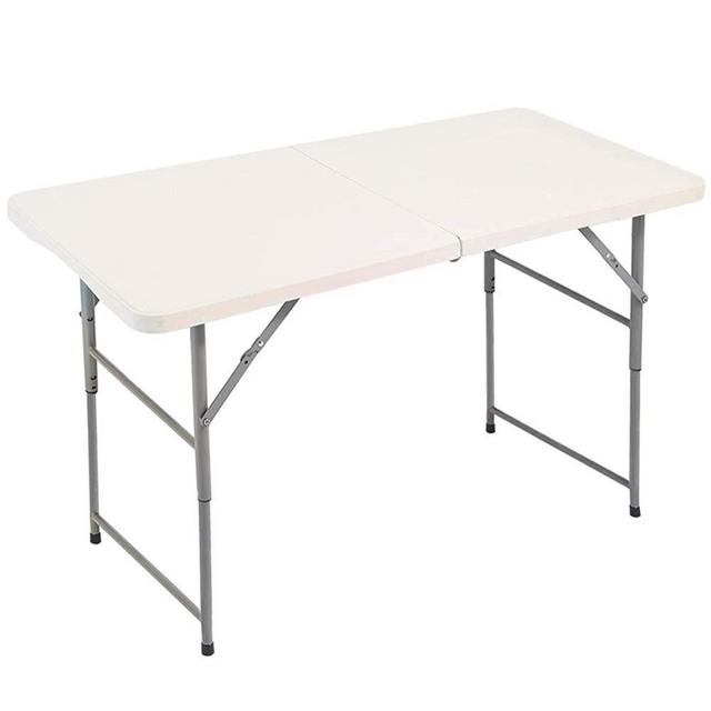 FORUP Folding Utility Table, 4ft Fold-in-Half Portable Plastic Picnic Party Dining Camp Table
