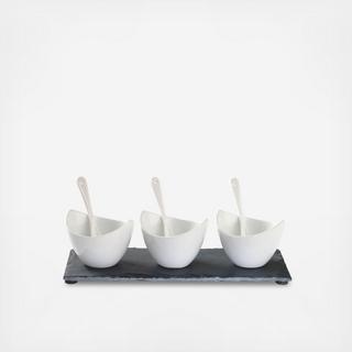 Slate & Porcelain 7-Piece Condiment Set