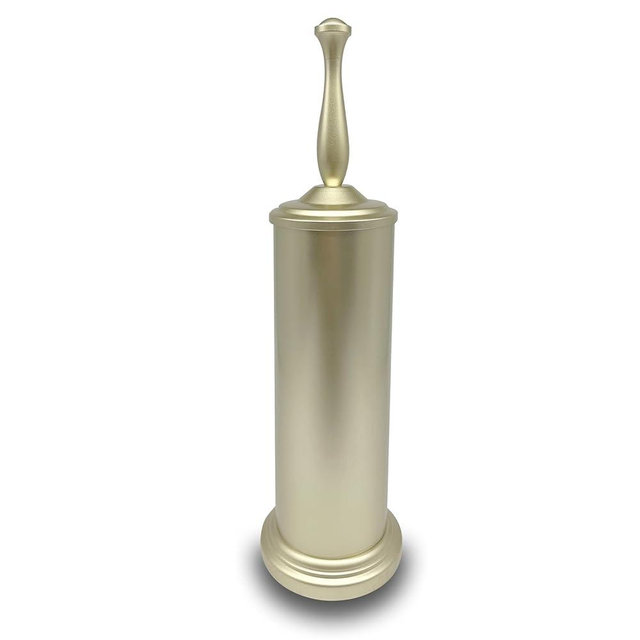 Indecor Home Satin Matte Soft Gold Toilet Bowl Brush with Holder, Durable Bathroom Cleaning Tool, Modern Design for Easy Toilet Maintenance, Bathroom Cleaner Brush for Efficient Cleaning and Hygiene