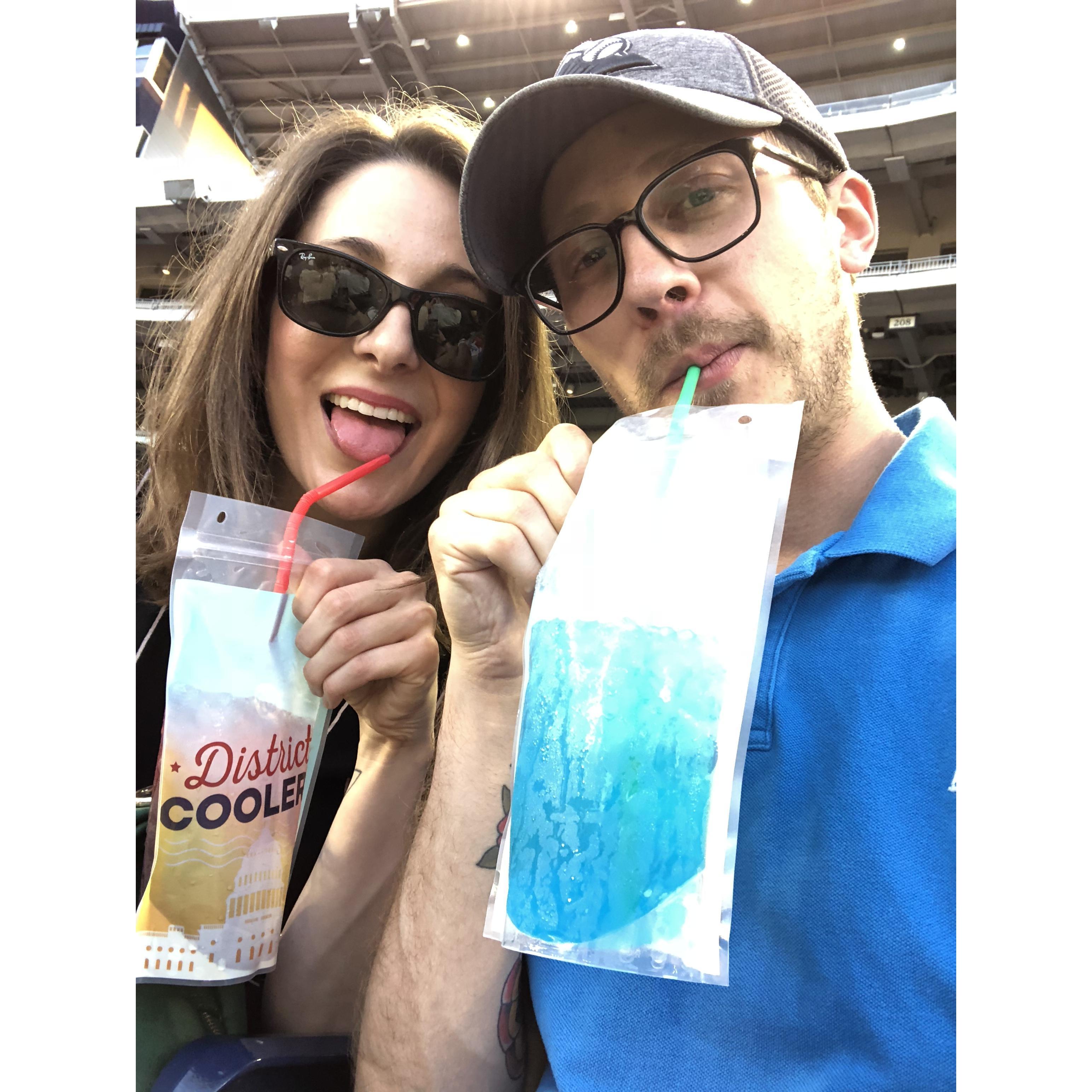 When you go to Nat's games, don't waste all your money on beer. Get 1 of these pouches of liquor and you'll be good to go all game.