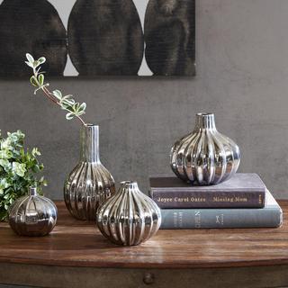 4-Piece Metallic Petite Vase Set