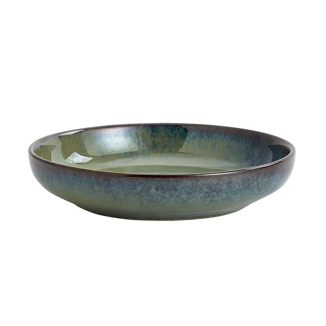 Swuut Transmutation Glaze Serving Pasta Bowl,10 inch Ceramic Wide Salad Bowls,50 Ounce Large Big Fruit Bowl for Kitchen, Microwave Oven Dishwasher Safe (Green)