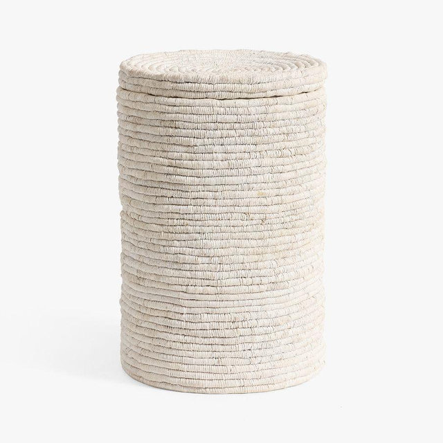 Coil Single Hamper, Whitewash