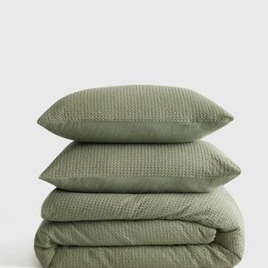 Organic Luxe Waffle Duvet Cover Set