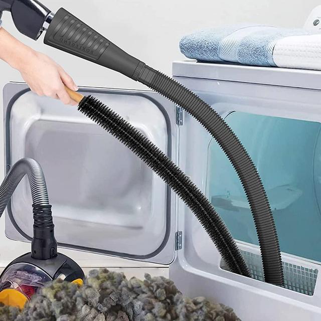 Dryer Vent Cleaner Kit Vacuum Attachment Hose with Brush, Dryer Cleaning Brush Lint Remover Hose