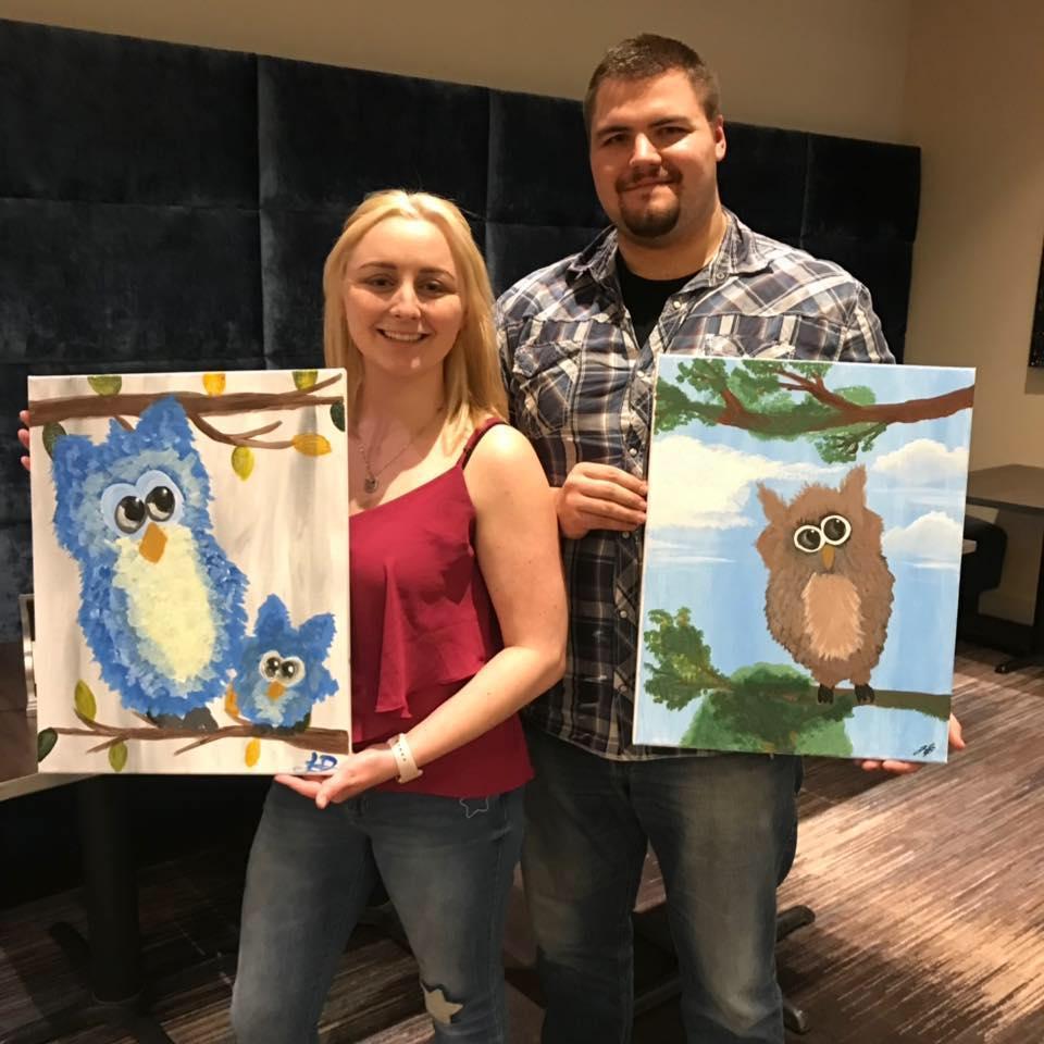 Paint night, the night we realized Jake had the artistic talent in the relationship!